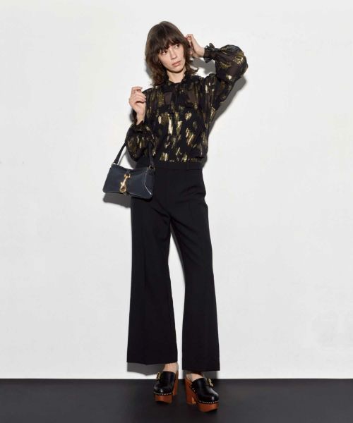 Chloe(クロエ)】 ウールクレープ製クロップドブーツカットパンツ