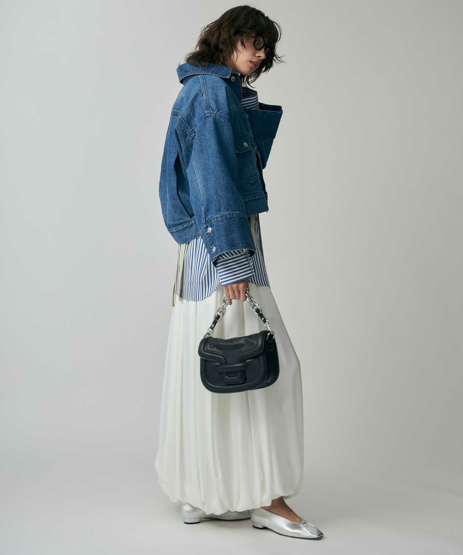 エンフォルド 20SS バルーンロングスカート だぶっ ミモレ丈 ツイスト  