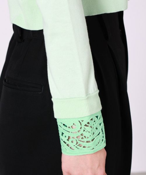 mame kurogouchi マメ　Cuff Knitted Top トップス Detachable Embroidery Cuff