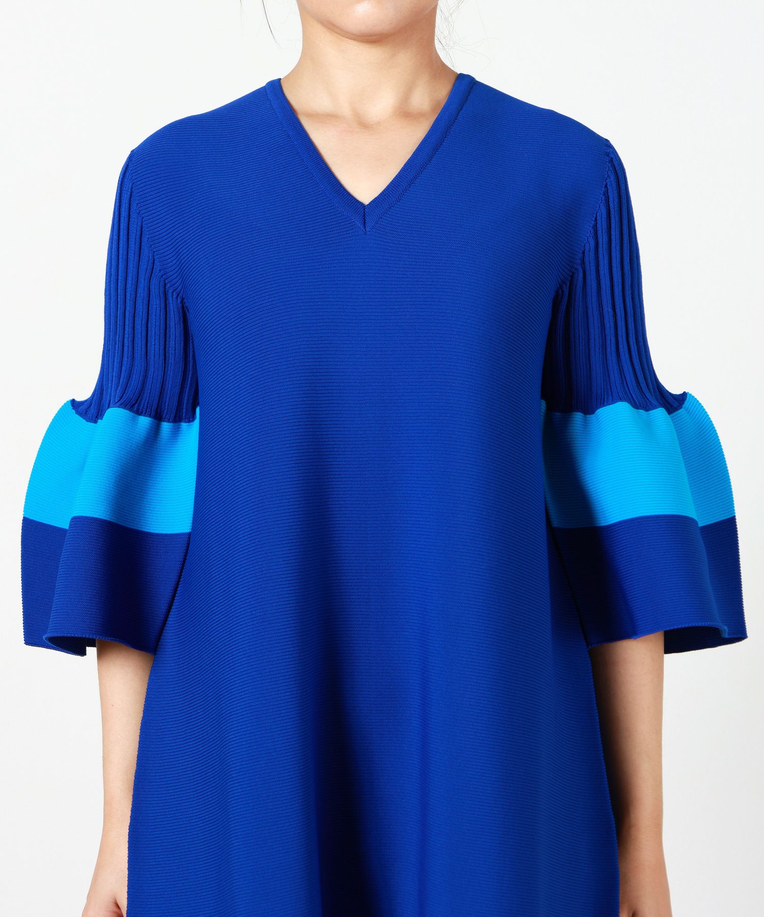 CFCL(シーエフシーエル)】 POTTERY SHORT BELL SLEEVE FLARE DRESS