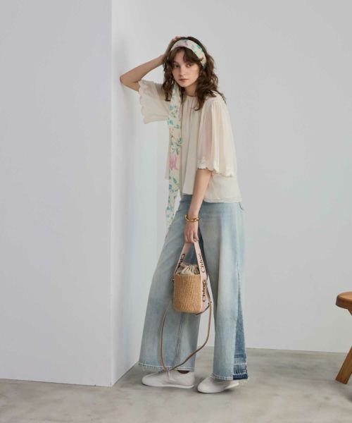 あ*い様 chloe クロエ　ボウタイ　シルク　刺繍　ブラウス　ホワイト　ボリュ Chloe(クロエ)】 シルク刺繍ブラウス｜PARIGOT ONLINE（パリゴオンライン）