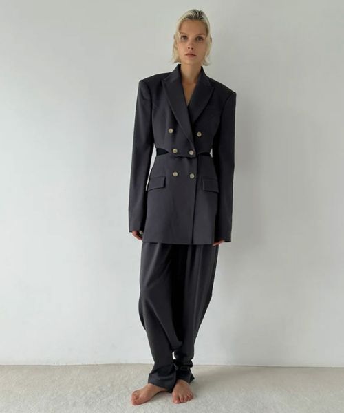FETICO(フェティコ)のFAUX-LEATHER HIGH RISE TROUSERS(パンツ