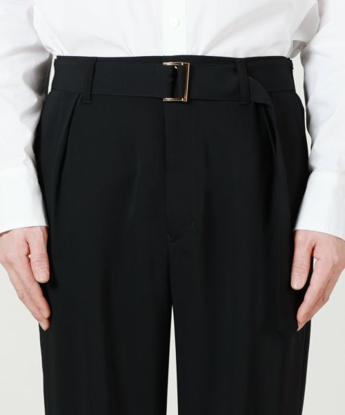 CULLNI(クルニ)】 Double Satin 1Tuck Pant with Long Belt
