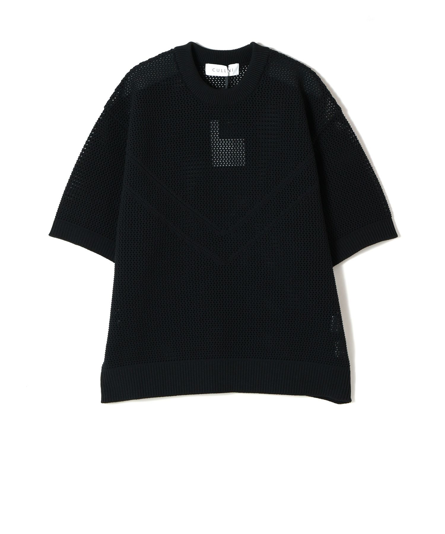 CULLNI(クルニ)】 Bi Color Mesh Knit Short Sleeve Pullover｜PARIGOT 