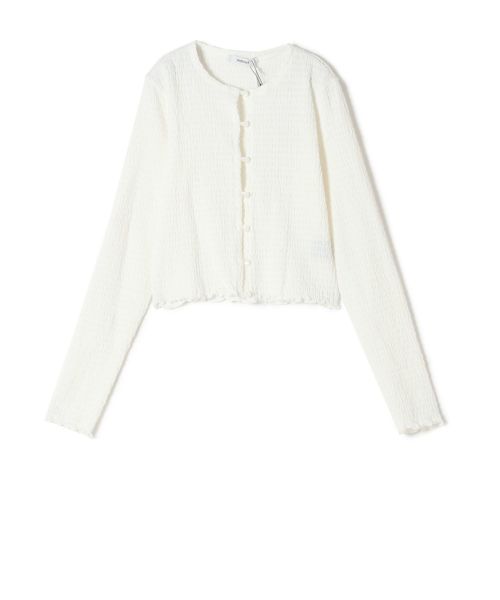 PHEENY(フィーニー)】 Cotton shirring cardigan｜PARIGOT