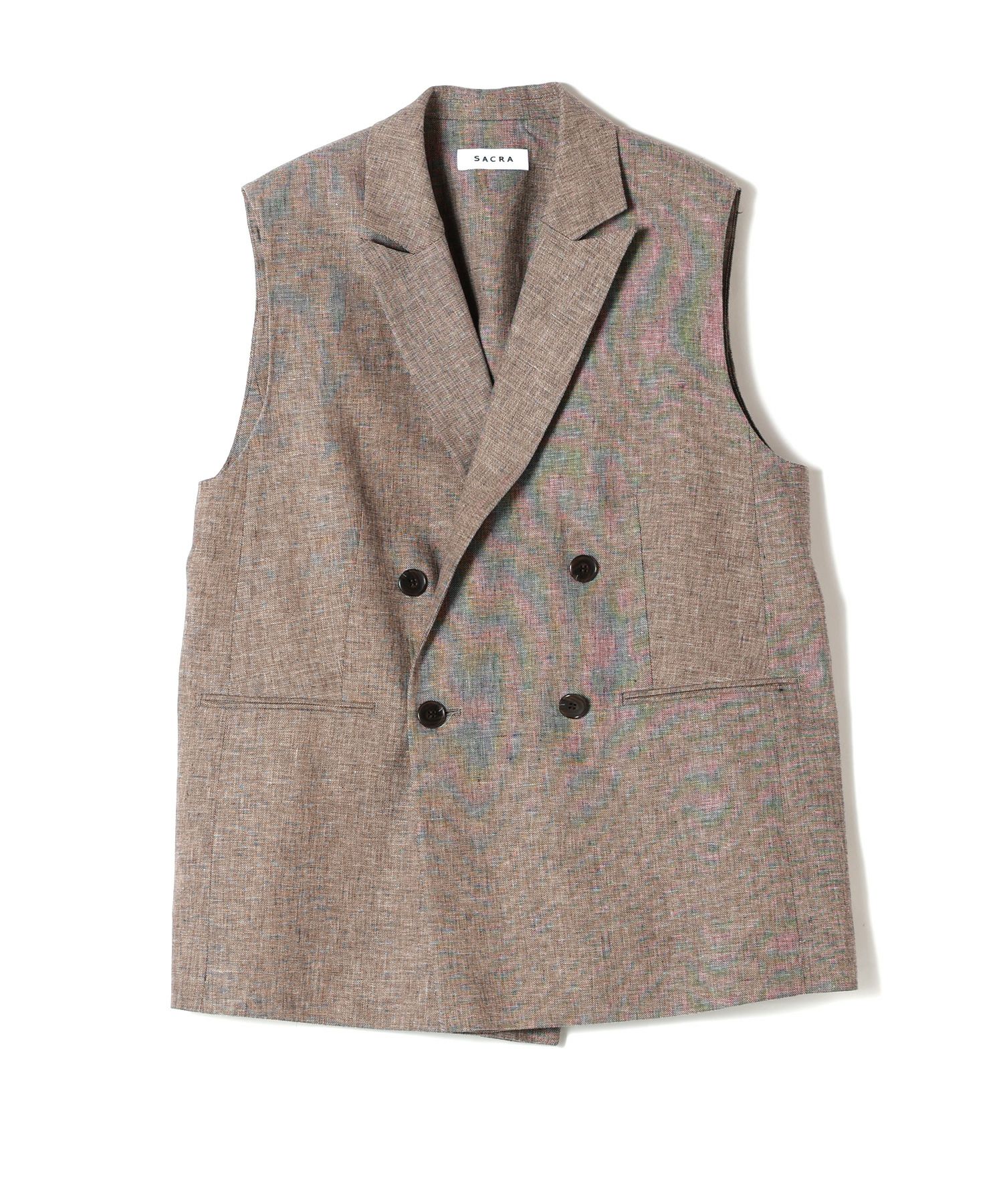 SACRA(サクラ)】 LINEN COTTON CHAMBRAY GILET｜PARIGOT ONLINE 