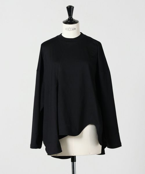 ENFOLD(エンフォルド)】 ASYMMETRY DRAPE LONG-SLEEVES T-SHIRT
