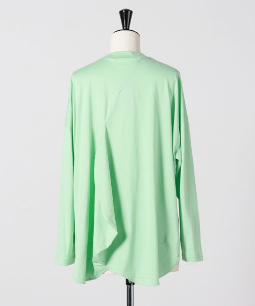 ENFOLD(エンフォルド)】 ASYMMETRY DRAPE LONG-SLEEVES T-SHIRT