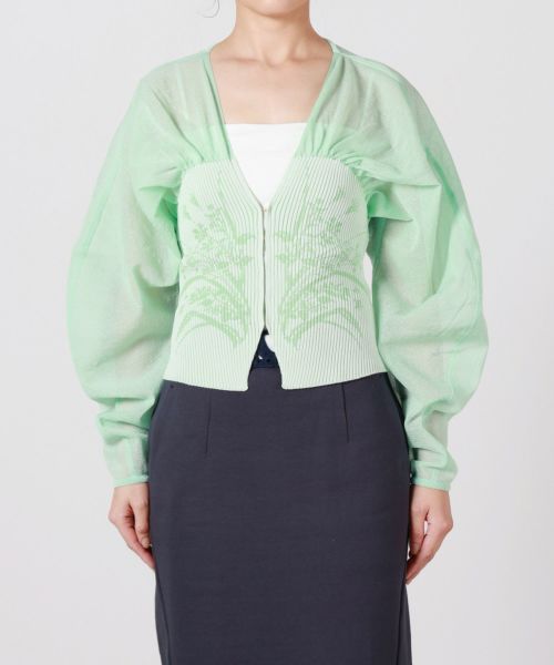 Mame Kurogouchi(マメ クロゴウチ)】 Sheer Rounded Sleeve
