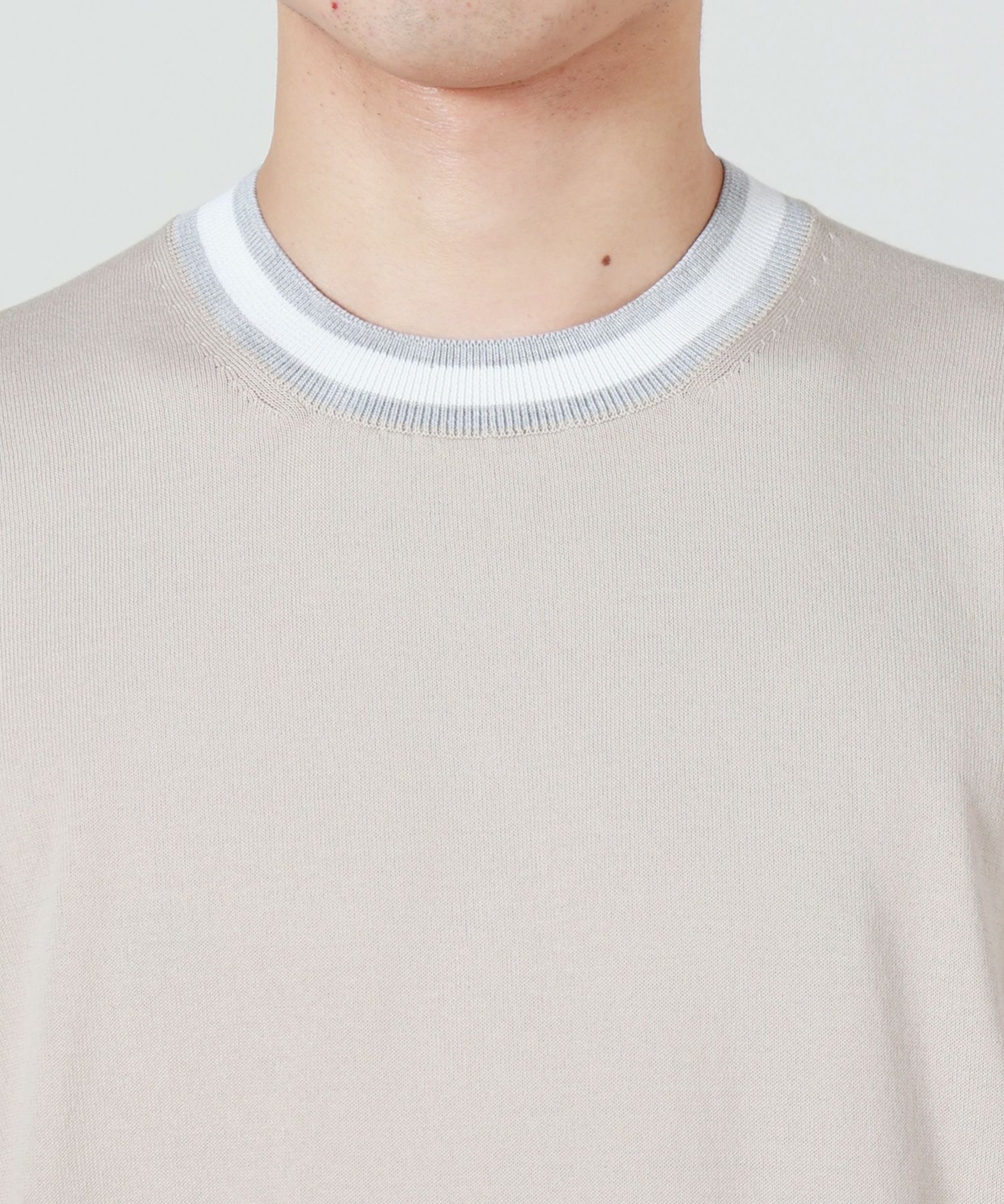 Gran Sasso(グランサッソ)】 フレッシュコットン リンガー 半袖Tシャツ 