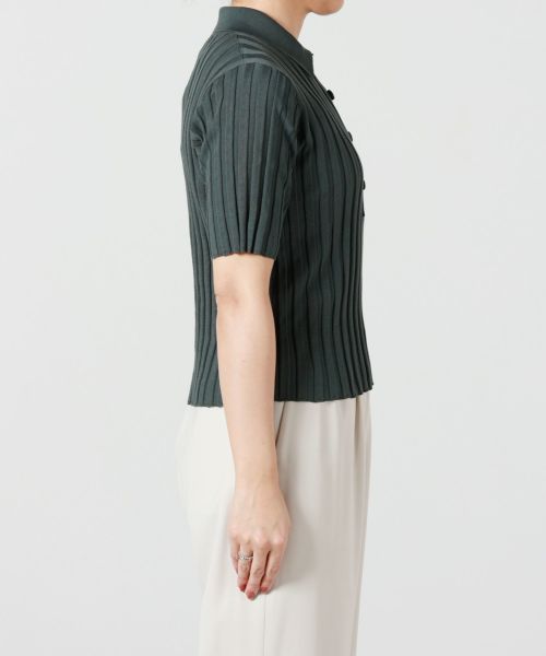 HYKE(ハイク)】 WIDE RIBBED POLO SWEATER｜PARIGOT ONLINE
