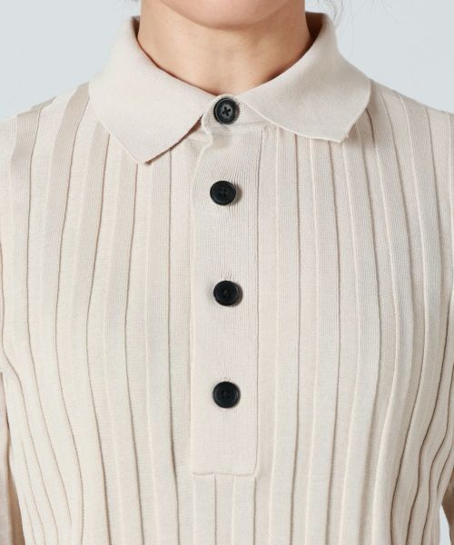 【現行品】 HYKE 25SS WIDE RIBBED POLO SWEATER 現行品】 HYKE 25SS WIDE RIBBED POLO SWEATER WIDE RIBBED POLO
