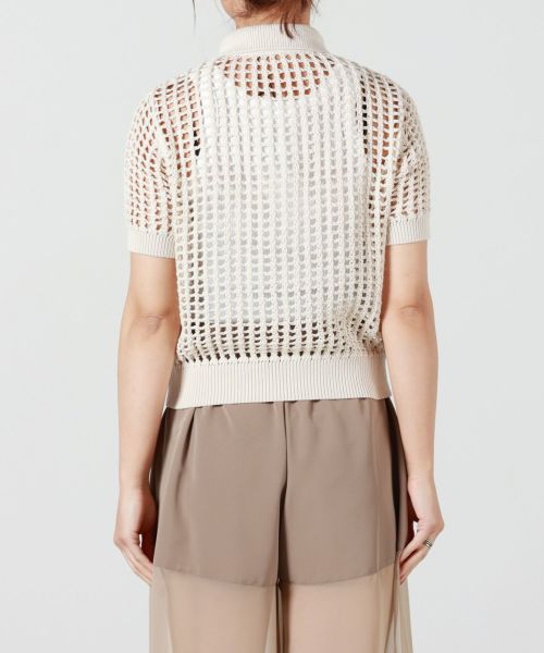 HYKE CROSHETED POLO SWEATER