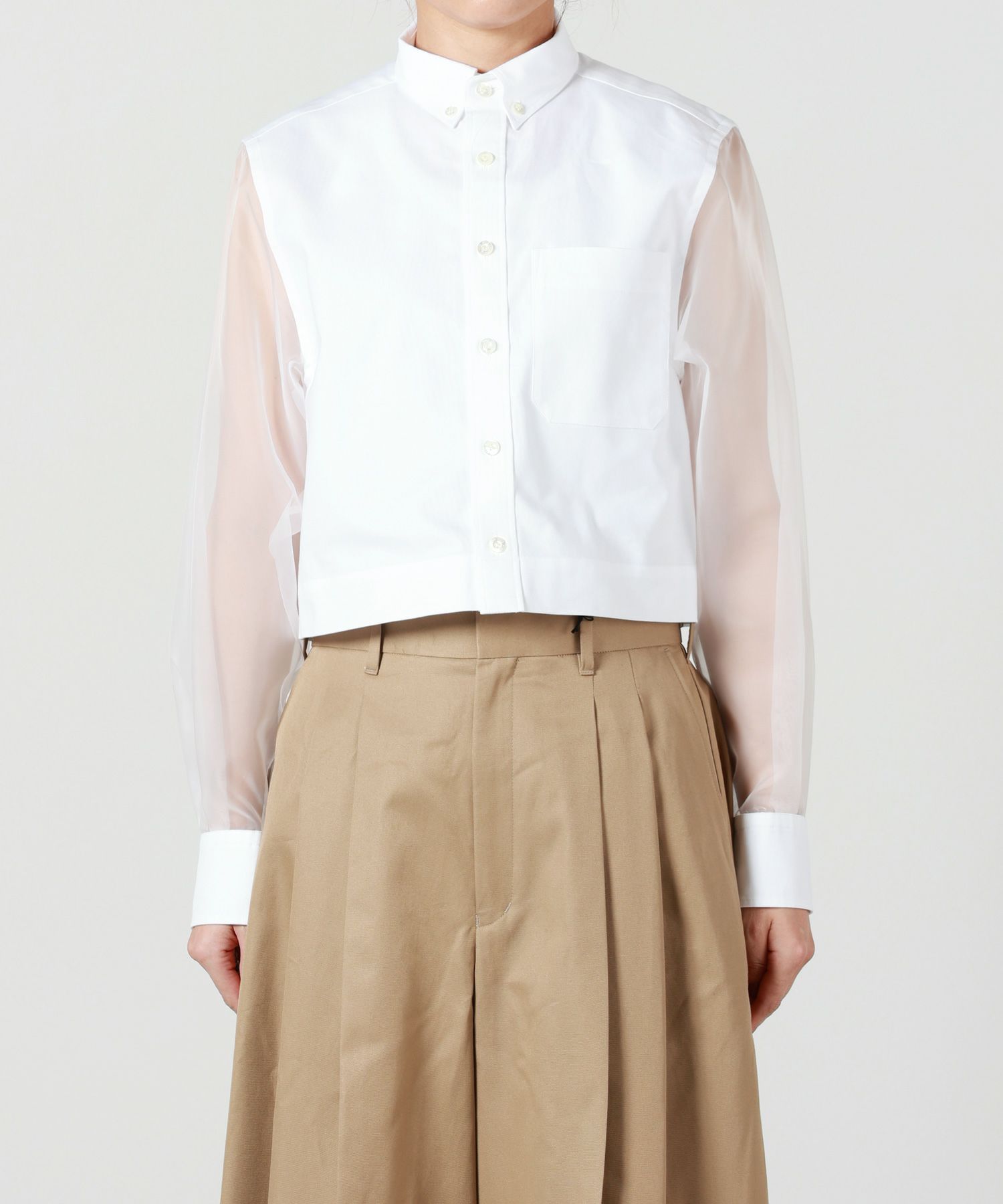 HYKE(ハイク)】 OXFORD B.D. SHIRT WITH SHEER SLEEVE｜PARIGOT ONLINE 