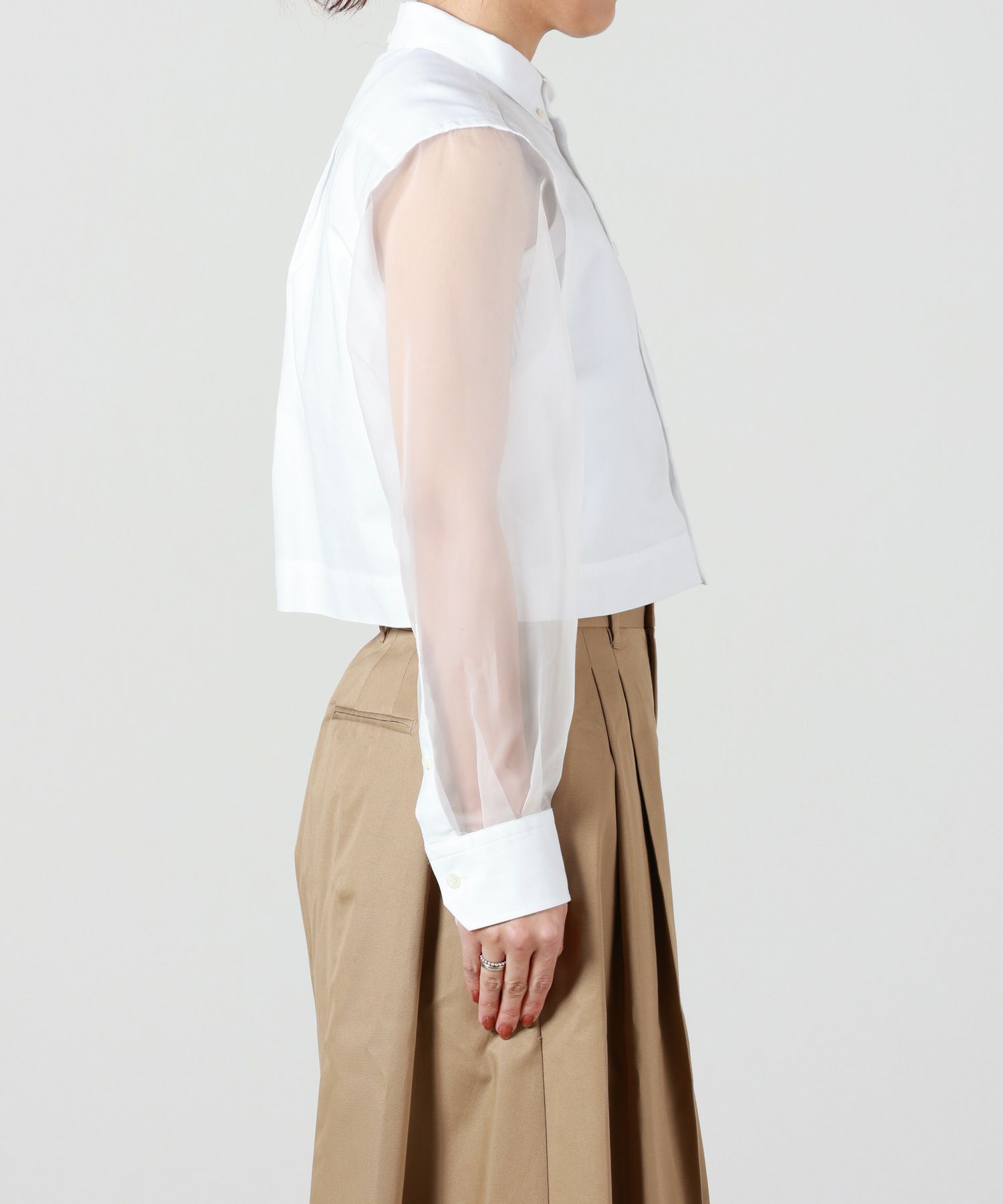 HYKE(ハイク)】 OXFORD B.D. SHIRT WITH SHEER SLEEVE｜PARIGOT ONLINE 
