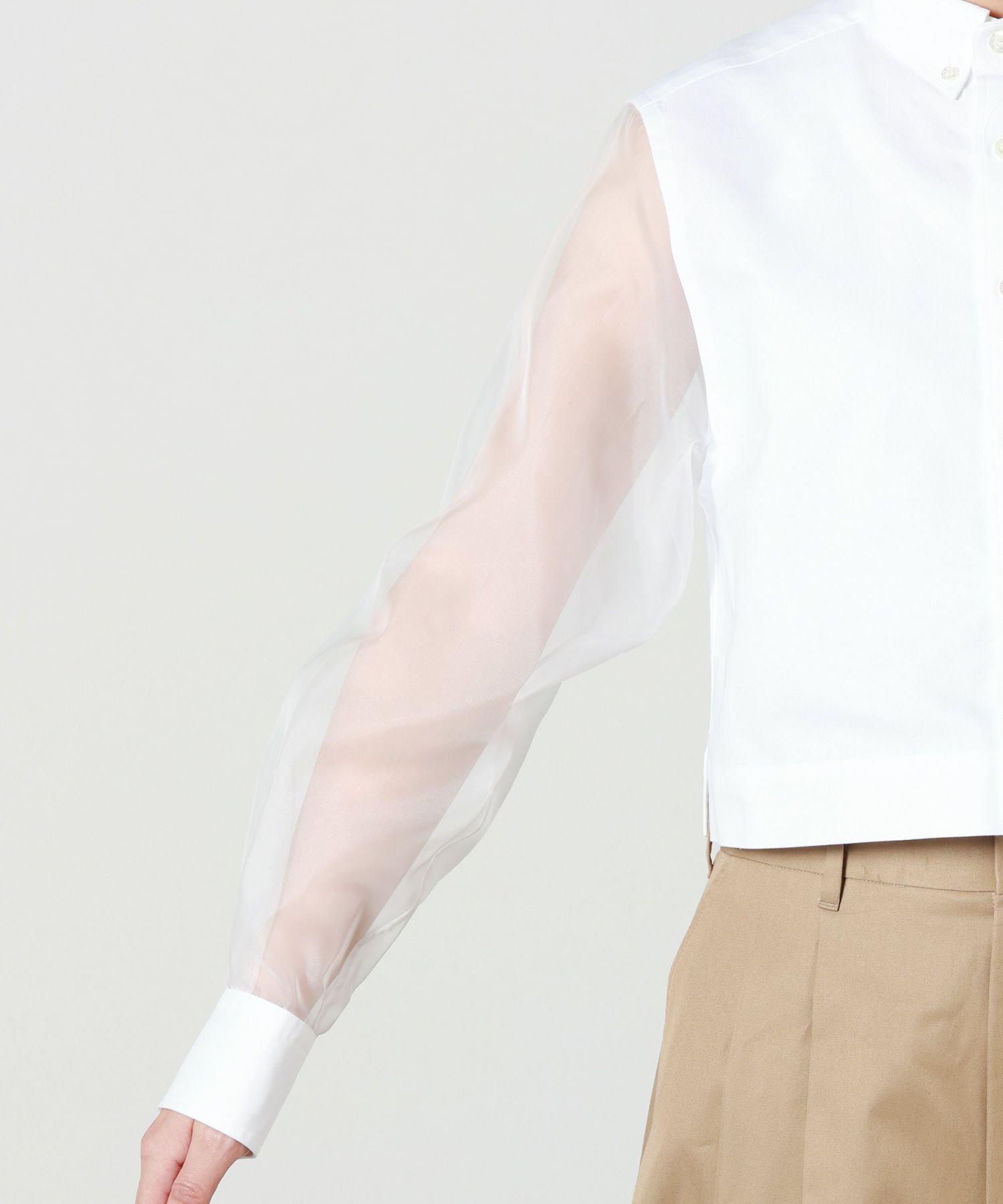 HYKE(ハイク)】 OXFORD B.D. SHIRT WITH SHEER SLEEVE｜PARIGOT ONLINE 