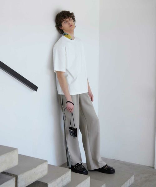 08sircus(08サーカス)】 Viscose mad cross side zip pants