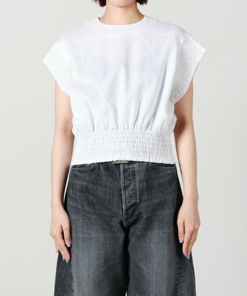 HYKE(ハイク)】 LINEN SHIRRED BLOUSE｜PARIGOT ONLINE（パリゴ