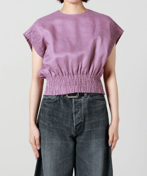 HYKE(ハイク)】 LINEN SHIRRED BLOUSE｜PARIGOT ONLINE（パリゴ