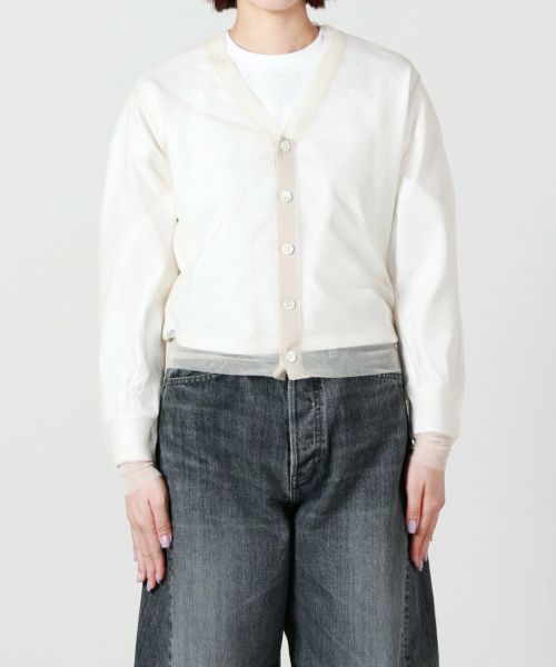 トップス 25ss HYKE SHEER SWEATER CARDIGAN SHEER SWEATER CARDIGAN-シアーセーターカーディガン-HYKE
