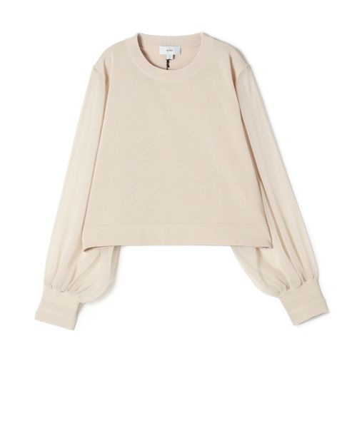 人気商品の入荷速報 入荷Now CREW HYKE(ハイク)】 NECK SLEEVE SHEER WITH SWEATER CROPPED ニット+セーター