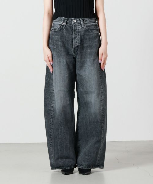 HYKE 25SS バレルレッグジーンズ　デニム　黒　２　ハイク　DENIM HYKE 25SS バレルレッグジーンズ デニム 黒 2 ハイク DENIM