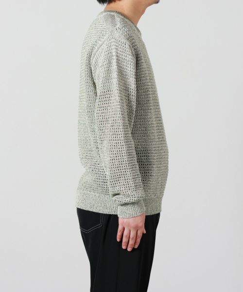 YOKE(ヨーク)】 GIMA COTTON MIX SLUB MESH KNIT CREWNECK｜PARIGOT