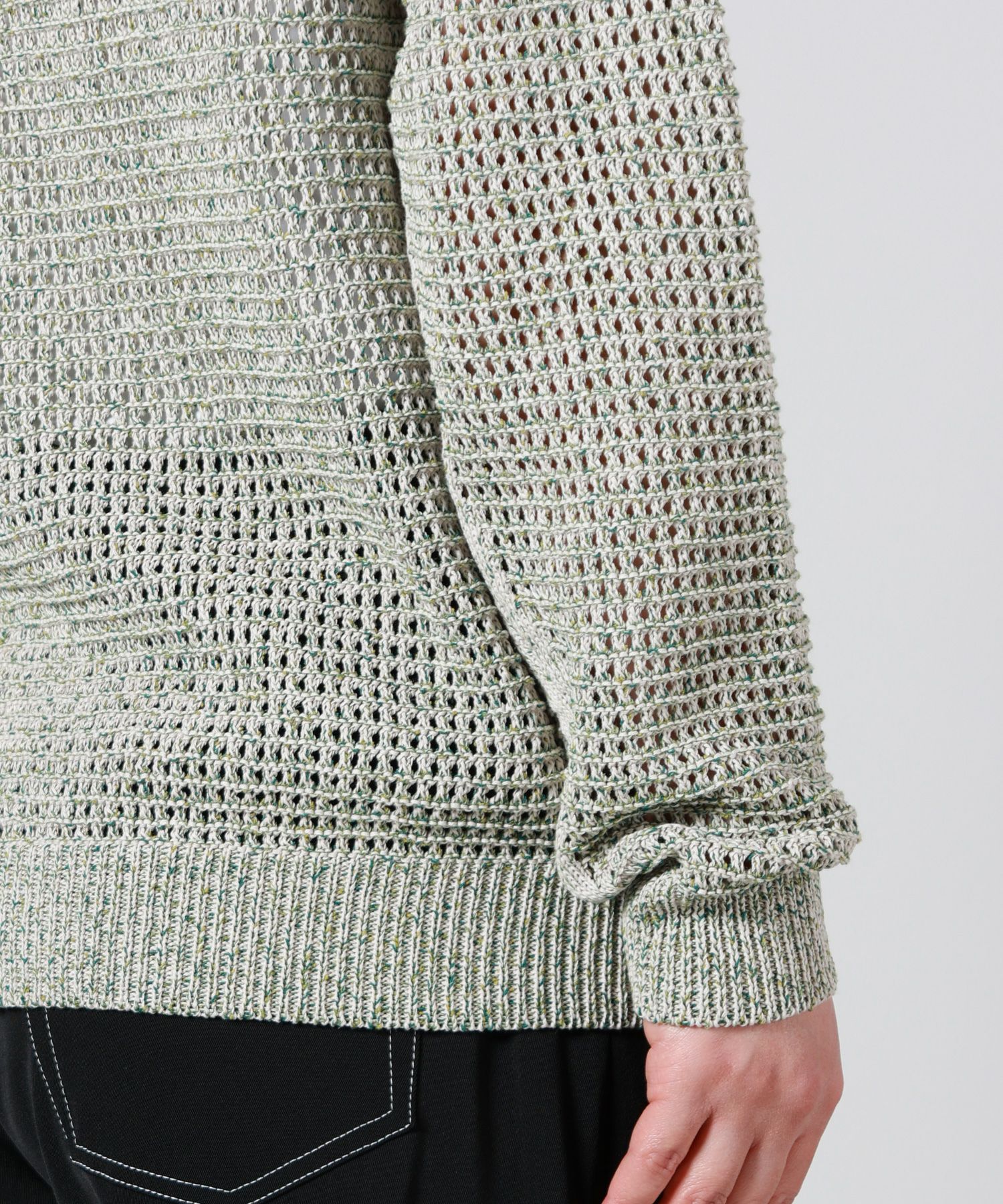 YOKE(ヨーク)】 GIMA COTTON MIX SLUB MESH KNIT CREWNECK｜PARIGOT