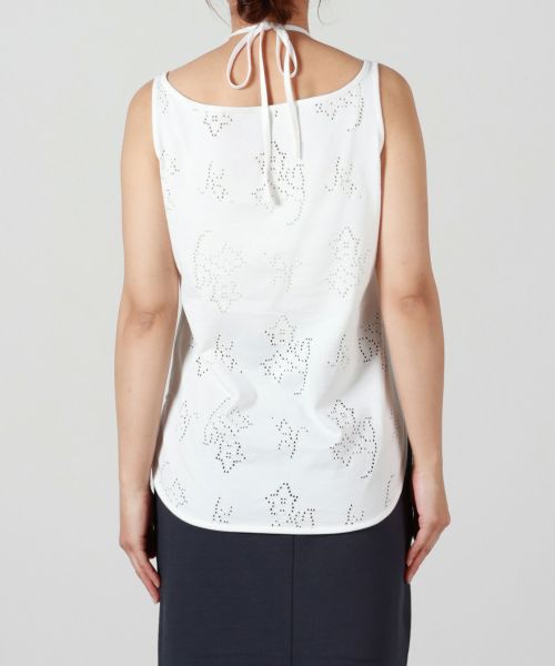 Eyelet Jersey Jacquard Top-アイレットジャージジャガード