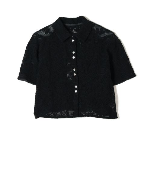 PARIGOT(パリゴ)】 ダブルボタンコットンレースシャツ｜PARIGOT