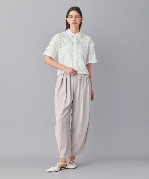今季2025 PARIGOT パリゴ)ダブ ルボタンコットンレースシ ャツ　黒 PARIGOT(パリゴ)】 ダブルボタンコットンレースシャツ｜PARIGOT