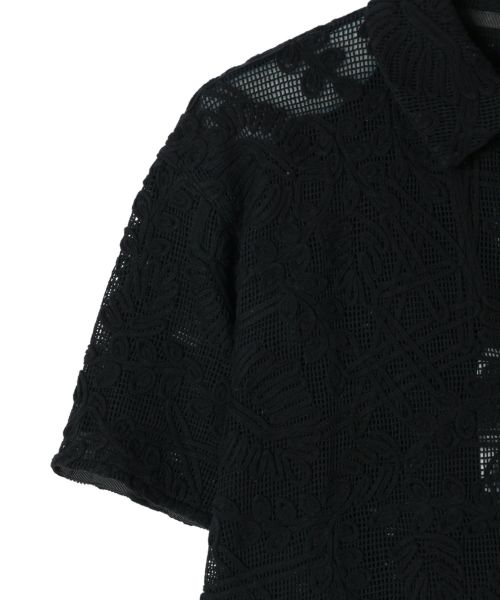 PARIGOT(パリゴ)】 ダブルボタンコットンレースシャツ｜PARIGOT