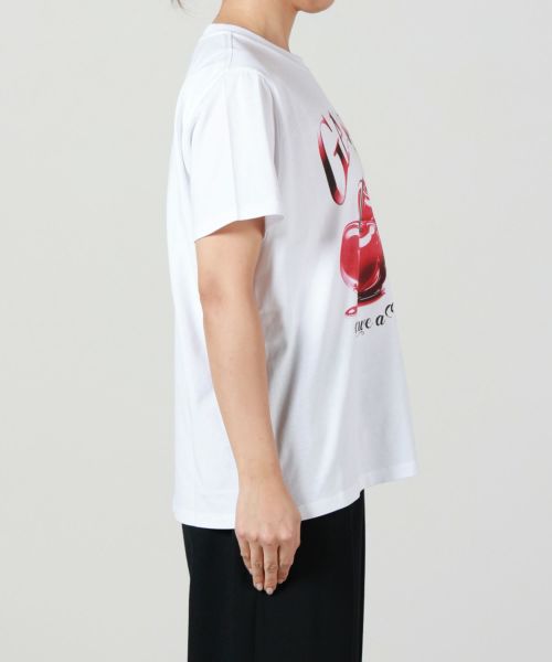 『GANNI』ガニー Basic Jersey Cherry Relaxed Tシャツ Bright White White Basic Jersey Cherry Relaxed T-shirt