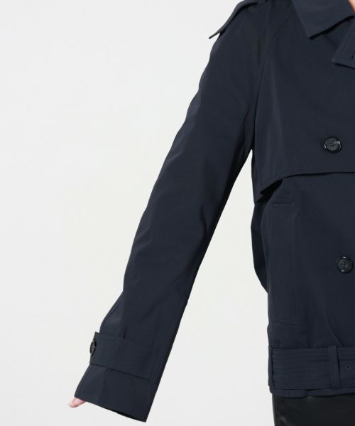 TOTEME◆Short cotton trench オーバーサイズ ショート トレンチ Navy Short Cotton Trench Jacket by TOTEME on Sale
