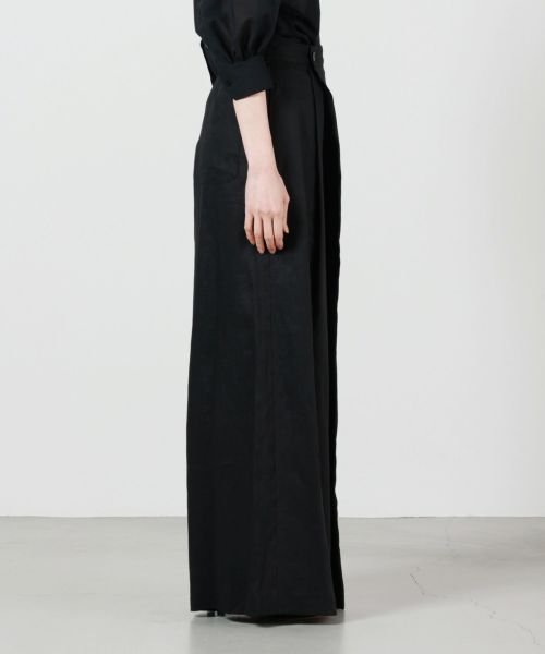 LINEN WIDE LEG PANTS-リネンワイドレッグパンツ-HYKE（ハイク