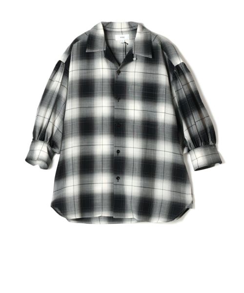 HYKE ハイクオンブレ チェック クロップド シャツ 黒 HYKE ハイクオンブレ チェック クロップド シャツ 黒 - メルカリ