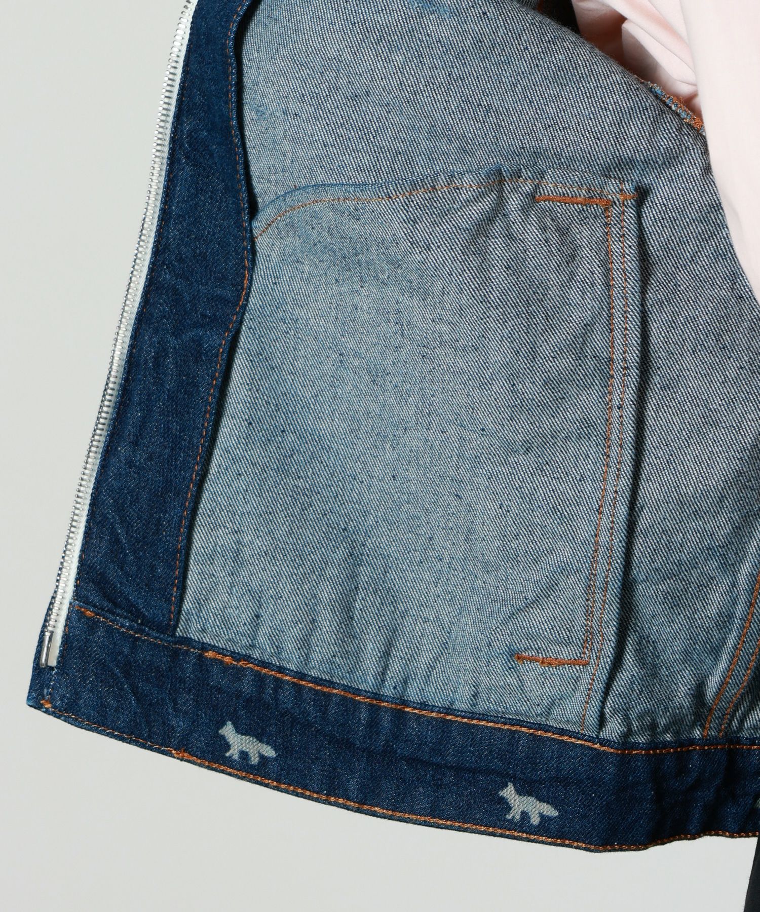 MAISON KITSUNE(メゾンキツネ)】 ジップ クロップド デニム ジャケット 