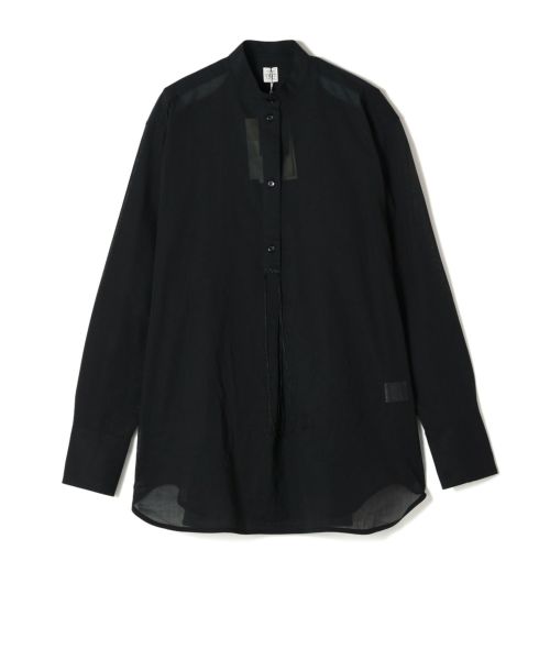 Tシャツ・カットソー toteme SS25 STAND COLLAR SHIRT (252 WRT0427 FB0372 047) TOTEME]Stand-Collar Shirt (252-WRT0427-FB0372 001) | 오케이몰