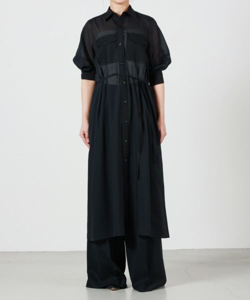 新品　HYKEハイク　SHEER TWILL DRESS ブラック2 HYKE(ハイク)】 SHEER TWILL DRESS｜PARIGOT ONLINE（パリゴ