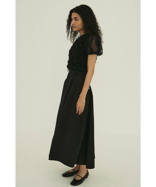 CLANE TULLE VEST LAYERED TOPS ブラック クラネ CLANE TULLE VEST LAYERED TOPS （BLACK） -ファッション