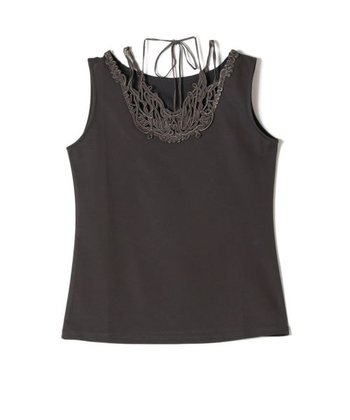 MURRAL(ミューラル)】 Vine embroidered jersey tank｜PARIGOT