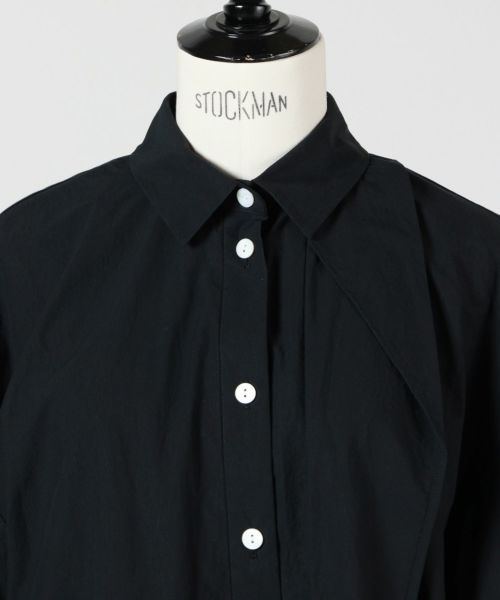 LAYERED HALF‐SLEEVES SHIRT｜38｜BLK｜SHIRTS AND BLOUSES