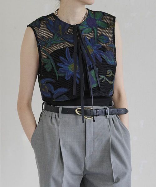 美品 near.nippon ニアーニッポン / フロントノットオールインワン near.nippon(ニアーニッポン)】 メッシュオパールクロップ