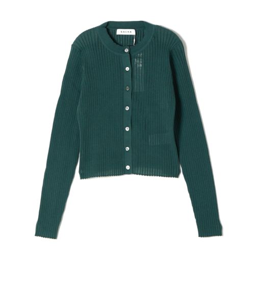SACRA(サクラ)】 CO/NY FINE TWIST RIB CARDIGAN|PARIGOT SACRA(サクラ)】 CO/NY FINE TWIST RIB CARDIGAN|PARIGOT