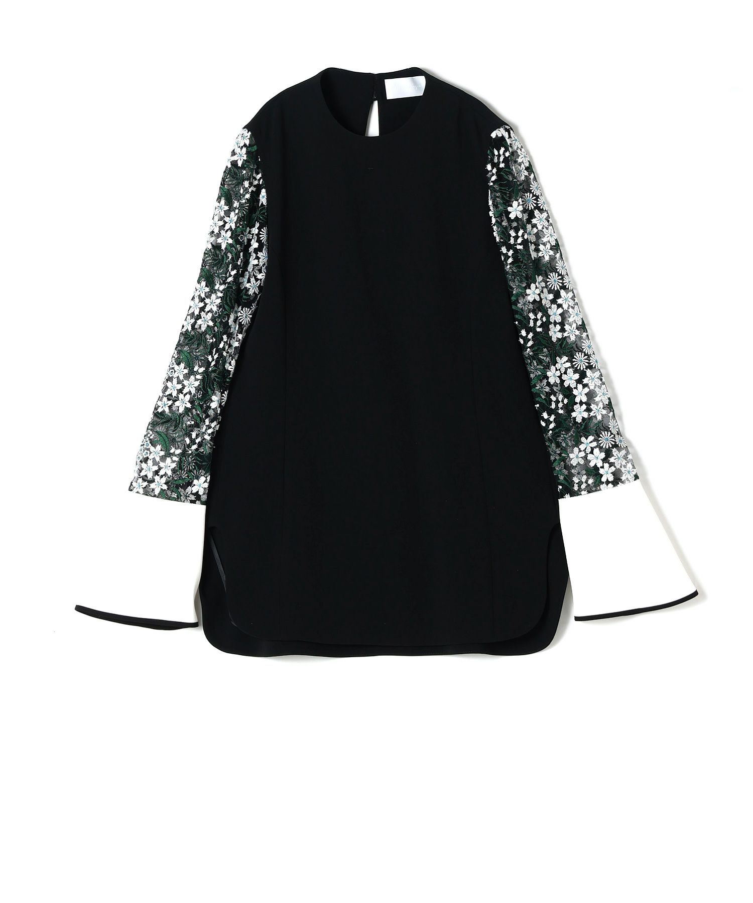 Floral Embroidery High Neck Blouse - white - Mame Kurogouchi