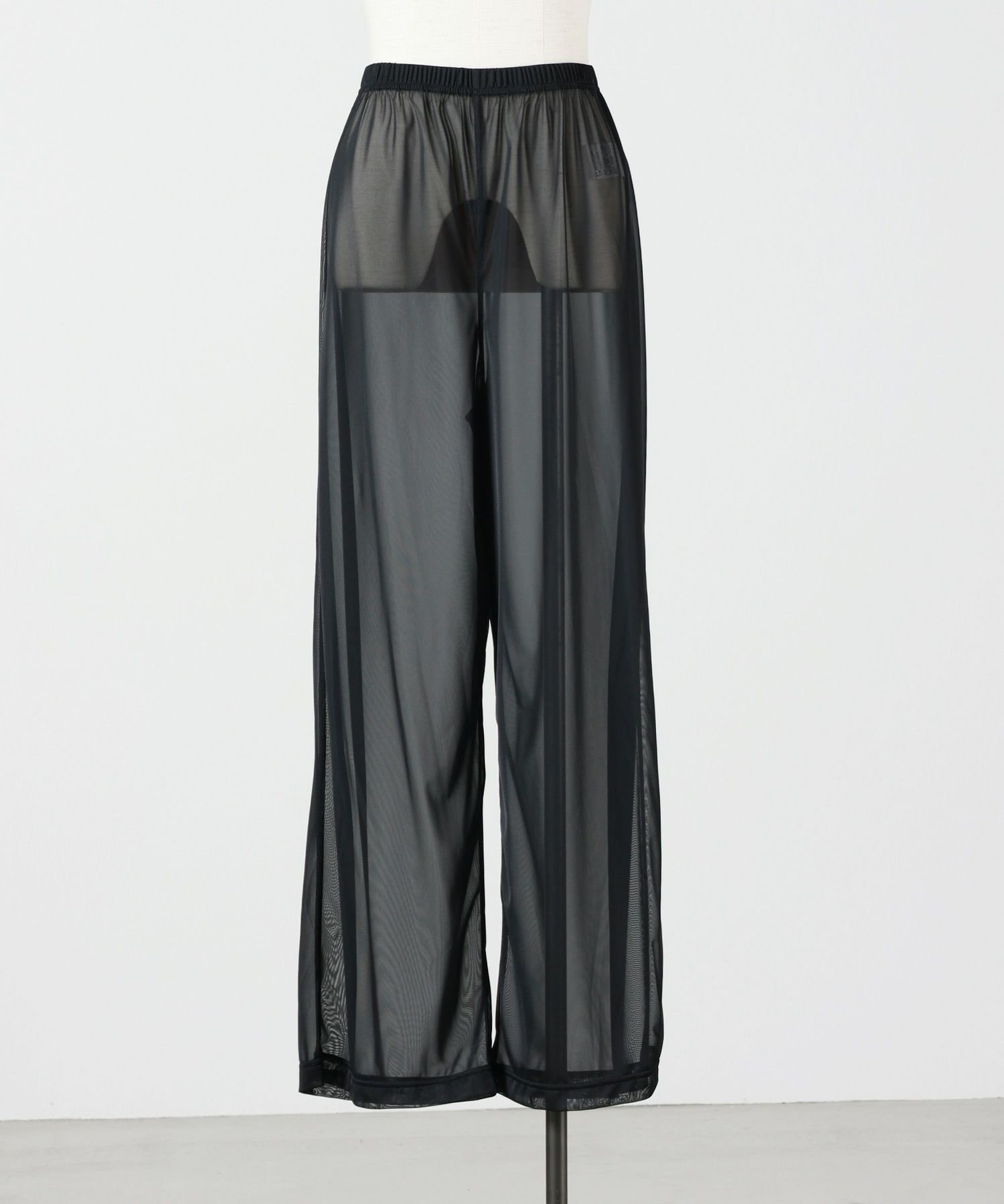 ENFOLD 25ss】SHEER LAYERED PANTS black 