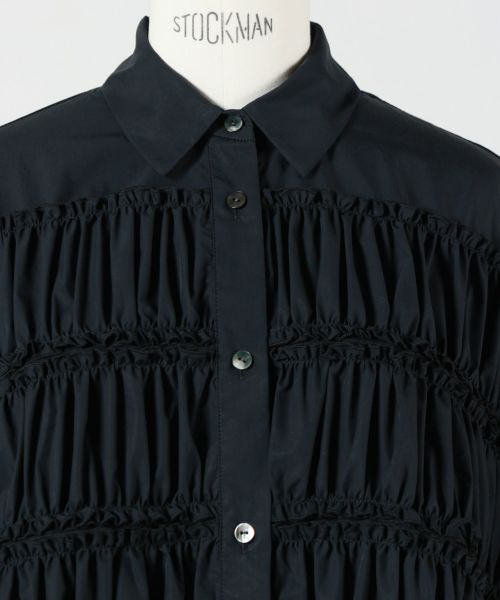 ENFOLD(エンフォルド)｜TIERED GATHER SHIRT/シャツ/サックス の
