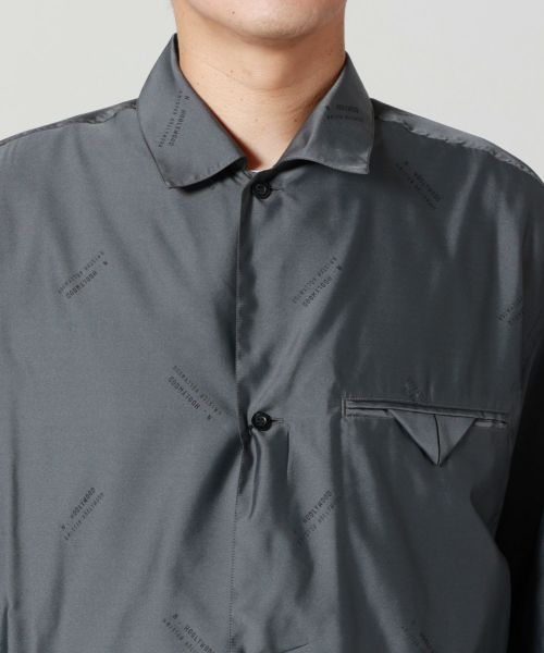 NHOOLYWOOD POCKET SHIRT 黒　エヌハリ ZIP UP HALF SLEEVE SHIRT | N.HOOLYWOOD