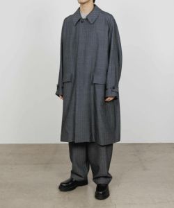 marka RAGLAN SLEEVES COATステンカラーコート黒サイズ2 marka(マーカ)】 RAGLAN SLEEVE COAT -TUMBLED WOOL SERGE