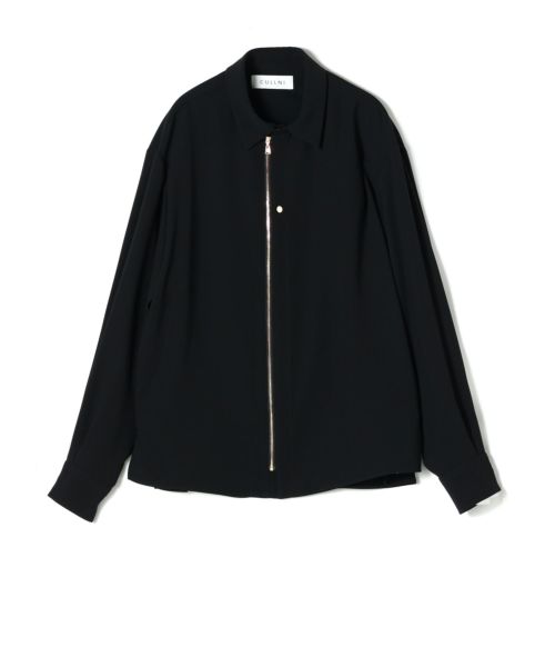 CULLNI(クルニ)】 Double Cloth Zip Up Long Sleeve Shirt